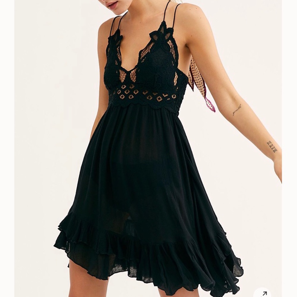 Free People Black Slip Dress